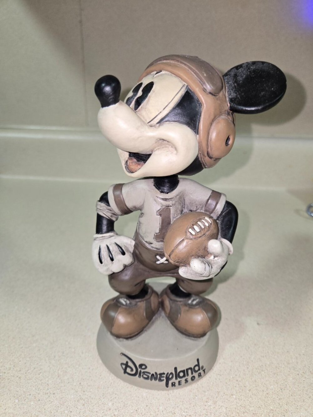 Disneyland Resort Mickey Mouse Football Figurine Vintage Style Disney Parks Coll